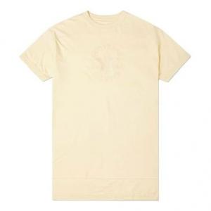 Футболка logo embroidered loose casual mid-length short sleeve 'light yellow' Converse, желтый