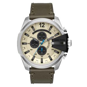 DIESEL Мужские часы кварцевый механизм кожаный ремень 51 мм белый циферблат