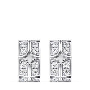 Серьги-капельки, белое золото и бриллианты Louis Vuitton, золотой