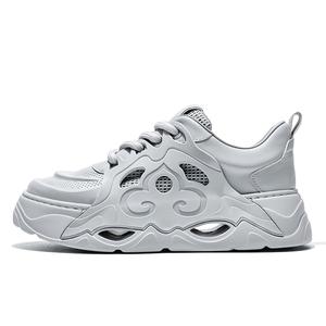 MOERBAI Дышащие легкие низкие повседневные туфли для увеличения роста мужские серые, цвет Gray