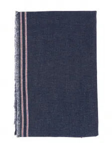 Шарф с полосками и бахромой по краям FALIERO SARTI, синий