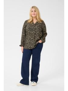 Блузка KAFFE curve, цвет black/elephant graphic lines