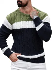 Мужской повседневный свитер с длинным рукавом и круглым вырезом