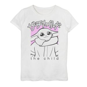 Футболка с изображением портрета кандзи для девочек 7–16 лет, «Звездные войны», «Мандалорец», «Дитя», известная как «Малышка Йода» Star Wars