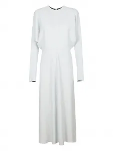 Платье миди с длинными рукавами Victoria Beckham, белый