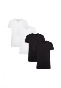 Футболка Кейт 4 шт. в упаковке - майка с круглым вырезом одинарный трикотаж Bamboo Basics, мультиколор