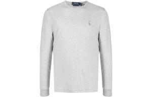 Поло пони хлопковая футболка Polo Ralph Lauren, светло-серый