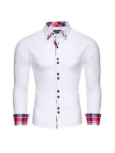 Рубашка RESLAD Hemd Kontrast Karo, белый
