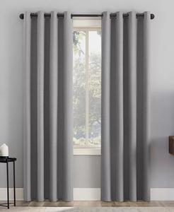 Штора с затемненной люверсом и текстурой Channing Grid, 63 x 50 дюймов Sun Zero, серый