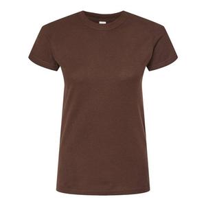 Tultex Женская футболка из тонкого джерси приталенного кроя, коричневый