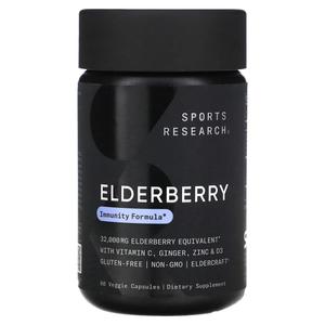 Добавка Sports Research Elderberry, 60 растительных капсул