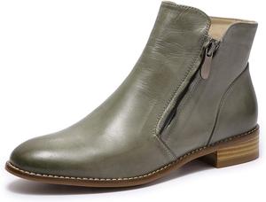 Женские кожаные ботильоны Mona на шнуровке с боковыми молниями, низкий каблук, короткие праздничные сапожки для женщин Mona flying, Grey