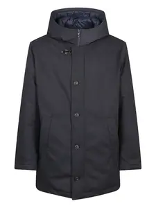Куртка с капюшоном на пуговицах Fay, синий