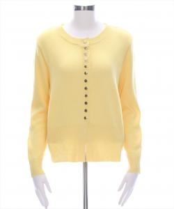 Вязаный кардиган с круглым вырезом и разрезом по низу.