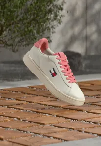 Архивные кожаные кроссовки для корта Tommy Jeans, Ivory/Enchanted Pink
