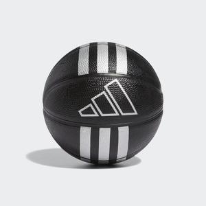 Резиновый мини-баскетбольный мяч с 3 полосками Adidas, цвет Black/Silver Metallic