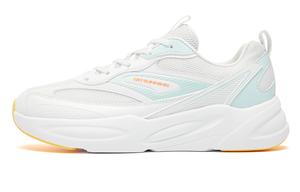 QIAODAN Низкие, амортизирующие, противоскользящие и износостойкие кроссовки для бега, женские, белые, синие