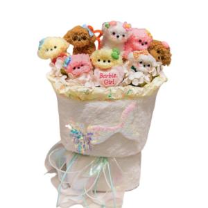 Креативная готовая игрушка Twisty Stick Puppy Bouquet Dolls плюшевая кукла высота 35см Love of wormwood, 8 Pack Puppy Bouquet 35*22Cm