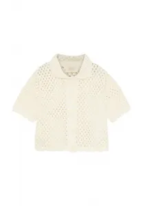 Блузка с коротким рукавом и пуговицами Creamie, Buttercream