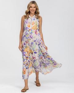 Длинное платье для беременных Clara с воротником и оборками PIETRO BRUNELLI MATERNITY, Iris romance