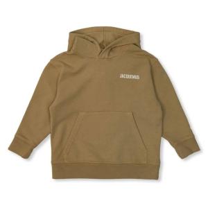 Детская худи из хлопка с вышитым логотипом Jacquemus, бежевый