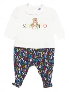 Пижама с принтом логотипа Тедди Moschino Kids, белый