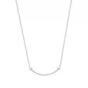 Кулон с цепочкой Tiffany & Co. Smile Small, белое золото с бриллиантами