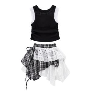 Детский комплект из двух предметов: юбка и футболка с круглым вырезом и коротким рукавом PROTECTCAMEL, two-piece set