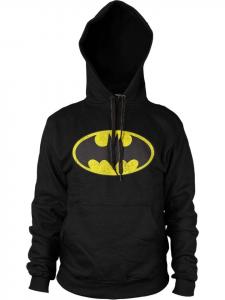 Толстовка с капюшоном "Distressed Logo Big Tall Hoodie" черного цвета Batman