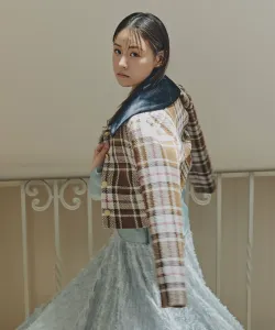 Пиджак в клетку из петлевой пряжи Jill By Jill Stuart, цвет Brown 1