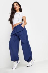 Широкие брюки джоггеры из 100% хлопка с манжетами Pixiegirl Petite, синий