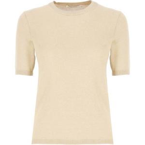 Майка Max Mara с коротким рукавом и круглым вырезом MaxMara, бежевый