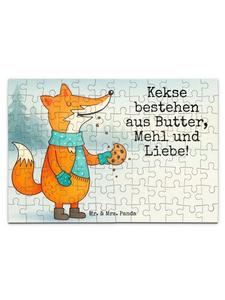 Mr. & Mrs. Panda Дизайн печенья в виде лисички-головоломки с надписью белым цветом