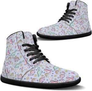 Женские высокие кроссовки-босоножки с принтом животных, широкий носок, подошва с нулевым перепадом, легкие, противоскользящие GETELINSENG, Cartoon Dinosaur Print