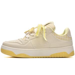 JimiXiong Женские скейтерские кроссовки бежево-желтые, цвет Beige Yellow