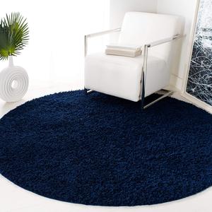 SAFAVIEH Athens Shag Collection ковер, 201 x 201 см, Navy, без линьки и простой в уходе, идеален для помещений с высокой проходимостью в гостиной, спальне (SGAS119N)
