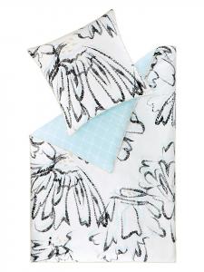 Esprit Комплект постельного белья из атласа "Грейс" в бело-черно-голубой цветовой гамме