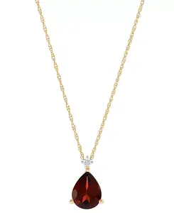 Ожерелье с подвеской 18 дюймов из 14-каратного золота с гранатом (1-3/4 карата) и бриллиантами Macy'S, garnet