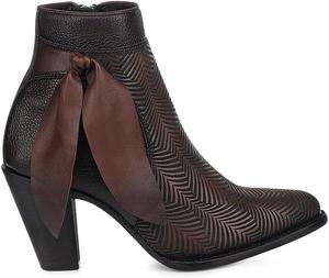 FRANCO CUADRA Женские кожаные ботильоны Cuadra с декоративной бахромой, коричневый 3F0PRS