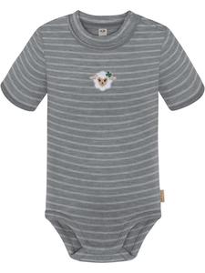 Normani Outdoor Sports Детский боди с короткими рукавами из мериносовой шерсти Tihoi в серую полоску