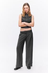 Элегантные широкие брюки с заниженной талией Monki, серый