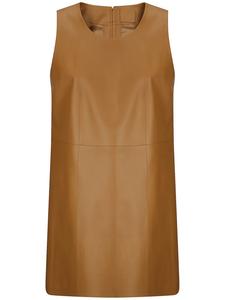 Кожаное платье А-силуэта Desa 1972, коричневый