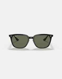 Солнцезащитные очки Ray-Ban Rb4362 с квадратными поляризационными линзами и зелеными стеклами в черном цвете