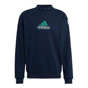 Толстовка Men's adidas Logo Printing Round Neck Pullover College Navy Blue, синий