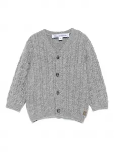 Кардиган вязаный в косичку на пуговицах Tartine Et Chocolat, серый