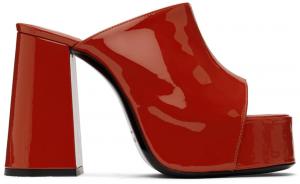 Оранжевые босоножки на каблуке BY FAR Brad