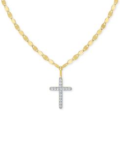 Подвеска с бриллиантами (1/10 карата) из стерлингового серебра или стерлингового серебра с покрытием из 14-каратного золота Macy's, Gold-Plated Sterling Silver