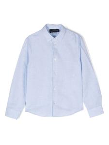 Emporio Armani льняная рубашка с длинными рукавами, синий