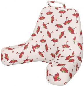 Чехол для подушки для чтения Ambesonne в виде зонта, красочный мультяшный рисунок зонтиков, украшенных клубникой, на однотонном фоне, мягкий чехол без наполнителя, размер XL, цвет шампанского., Champagne Red