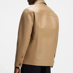 Рубашка-пиджак с карманами на пуговицах HUGO BOSS, бежевый